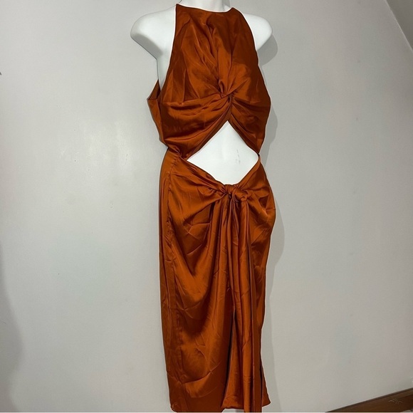 NWT Andrea Iyamah Orange Dress | Luxury Resortwear | Coastal Vacay | Cut Out - Picture 8 of 17